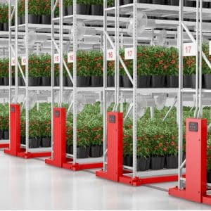 Mobile or fixed shelving system for indoor vertical cultivation
